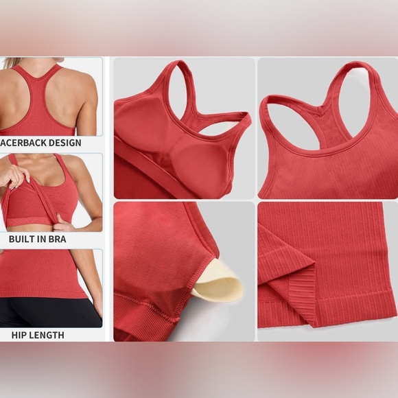 NWOT SELF-FREE Workout Tank Top With Built In Self Bra Cup - Picture 4 of 5